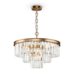 Luminosa Lighting Luminosa Classic Revero 7 Light Brass Pendant Ceiling Light - thumbnail 1