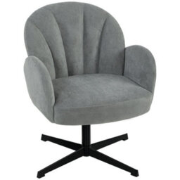 Homcom Modern Accent Chair, Shell Swivel Armchair, Grey - thumbnail 2