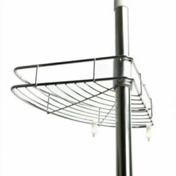 Stainless Steel Telescopic Bathroom Wall Corner Shelf Rack Shower Caddy Storage Organizer Steel - thumbnail 4