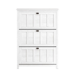 Sobuy Fsr162-W, Hallway 3 Flip-Drawers Shoe Cabinet Shoe Rack Shoe Storage Cupboard,white,w80Xd30Xh111