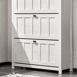 Sobuy Fsr162-W, Hallway 3 Flip-Drawers Shoe Cabinet Shoe Rack Shoe Storage Cupboard,white,w80Xd30Xh111 - thumbnail 6
