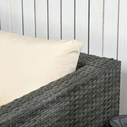 Wyld Haus Sapana 4-Seater Mixed Grey Rattan Corner Garden Sofa Set With Tempered Glass Table - thumbnail 7