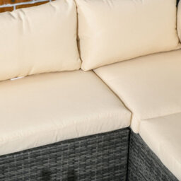 Wyld Haus Sapana 4-Seater Mixed Grey Rattan Corner Garden Sofa Set With Tempered Glass Table - thumbnail 8