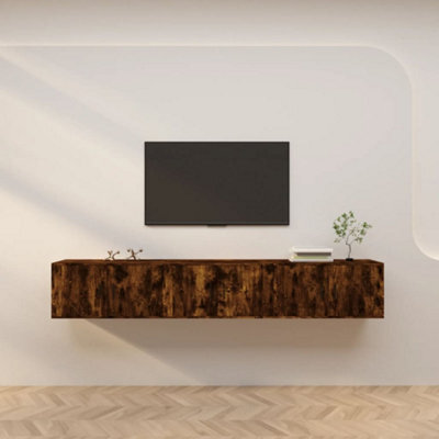 Berkfield Wall-Mounted Tv Cabinets 3 Pcs Smoked Oak 80X34.5X40 Cm - image 1