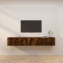 Berkfield Wall-Mounted Tv Cabinets 3 Pcs Smoked Oak 80X34.5X40 Cm - thumbnail 1