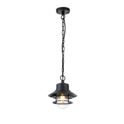 Luminosa Lighting Elstead Copenhagen Outdoor Dome Wall Lamp Black, Ip44 - image 1