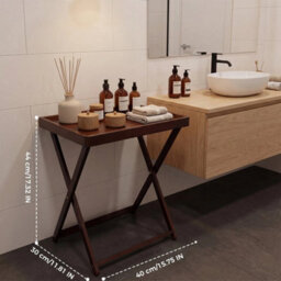 Wooden Folding Side Table Folding Patio Tray Table - thumbnail 2
