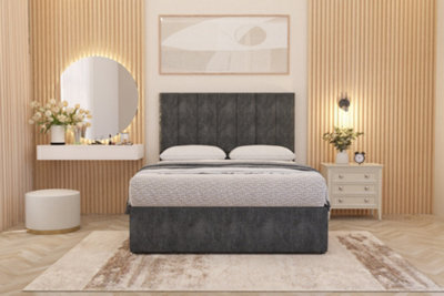 Somnior Beds Somnior Austin Divan Bed Set With Midnight Pocket Sprung Mattress And Headboard Charcoal Tweed - image 1