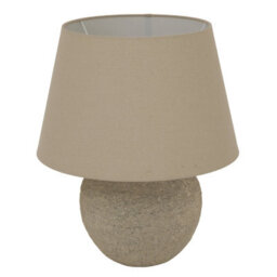 Wyld Haus Mediterranean Inspired Natural Ceramic Table Lamp With Cream Shade - thumbnail 2