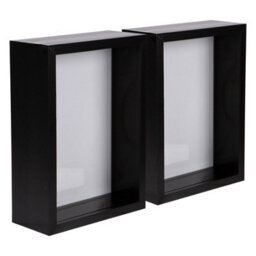 "Nicola Spring 5 X 7"" Deep Photo Frames - Black - 3D Deep Box Picture Frame Portrait Display Case (20 X 15Cm) - Set Of 5" - thumbnail 1