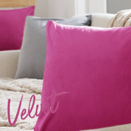 Deconovo Set Of 2 Crushed Velvet Cushion Covers 65Cm X 65Cm 26X26 Inches Throw Pillowcases For Teens With Invisible Zipper Fushcia - thumbnail 4