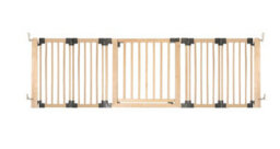 Safetots Wooden Multi Panel Room Divider, Up To 256Cm, Natural Wood, 76Cm Tall, Flexible Room Divider For Baby And Toddler