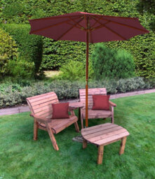 Charles Taylor Trading Charles Taylor Wooden Angled Twin Companion Grand 2 Seater Chair Table Red