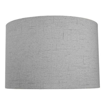 Happy Homewares Contemporary And Sleek Grey Textured Linen Fabric Drum Lamp Shade 60W Maximum - image 1