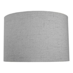 Happy Homewares Contemporary And Sleek Grey Textured Linen Fabric Drum Lamp Shade 60W Maximum - thumbnail 1