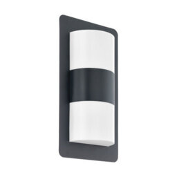 Stylish Ip44 Outdoor Wall Light In Anthracite Zinc Plated Steel With Dual E27 Bulb Support