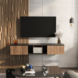 Decorotika Modern Elia Tv Unit With Storage Without Shelf Black And Alina - thumbnail 1