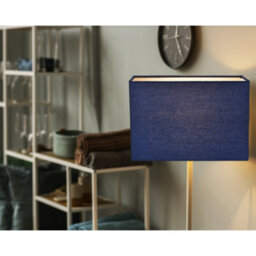 Happy Homewares Contemporary And Stylish Navy Midnight Blue Linen Fabric Rectangular Lamp Shade - thumbnail 7