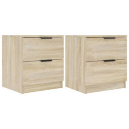 Berkfield Bedside Cabinets 2 Pcs Sonoma Oak Engineered Wood - thumbnail 2
