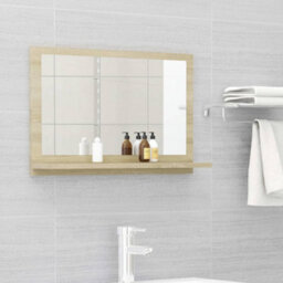 Walplus Bathroom Mirror Sonoma Oak 60X10.5X37 Cm Engineered Wood - thumbnail 1