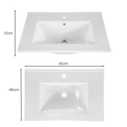 Heze Furniture Dalia Bathroom Cabinet 60Cm With 2 Drawers And Basin - Cashmere - thumbnail 8