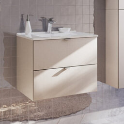 Heze Furniture Dalia Bathroom Cabinet 60Cm With 2 Drawers And Basin - Cashmere - thumbnail 1