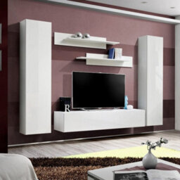 Arte Fly A1 White Entertainment Unit 260Cm - Bright Modular Living For Contemporary Families