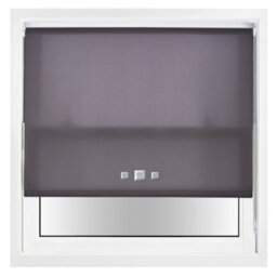 Furnished Trimmable Roller Blind With Triple Square Eyelets And Metal Fittings - Dark Grey Daylight Shade (W)180Cm X (L)165Cm - thumbnail 2