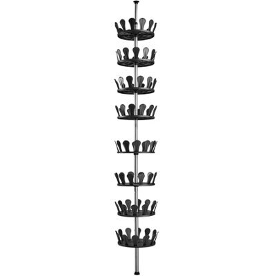 Tectake 48 Pair Shoe Rack 8 Tier Shelf Organiser Storage Stand Holder - - Black - image 1