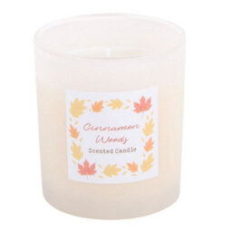 Cinnamon Woods Scented Glass Candle Cosy Autumn Home Fragrance - thumbnail 4