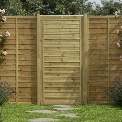 Premier Garden Supplies Garden Gate Waney Larch Lap H.3Ft X W.3Ft Fully Framed Wooden Pressure Treated Pedestrian Affordable Timber Garden Door - image 1