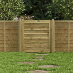 Premier Garden Supplies Garden Gate Waney Larch Lap H.3Ft X W.3Ft Fully Framed Wooden Pressure Treated Pedestrian Affordable Timber Garden Door - thumbnail 3