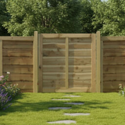 Premier Garden Supplies Garden Gate Waney Larch Lap H.3Ft X W.3Ft Fully Framed Wooden Pressure Treated Pedestrian Affordable Timber Garden Door - thumbnail 4