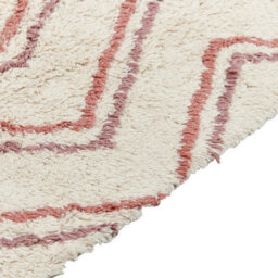 Beliani Geometric Hand-Tufted Cotton Rug 140 X 200 Cm Beige Pink - thumbnail 3
