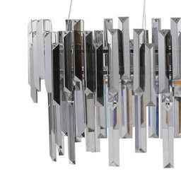 Pagazzi Lighting Pagazzi Onega 3-Light Chrome Smoked Glass Pendant Ceiling Light - thumbnail 3