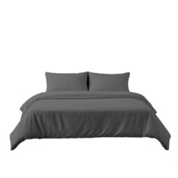 Microfibre Soft Touch Duvet Cover And Pillowcase/s Set Bed Linen Grey - thumbnail 2