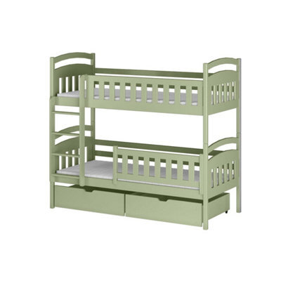 Arte Olive Wooden Bunk Bed Ignas With Storage W98Cm - Nature-Inspired Bunk With Practical Storage And Safety - image 1