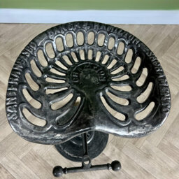 Elm Home And Garden Tractor Seat Breakfast Kitchen Pub Cafe Bar Stool Grey Cast Iron Adjustable 68Cm To 86Cm High - thumbnail 6