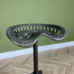 Elm Home And Garden Tractor Seat Breakfast Kitchen Pub Cafe Bar Stool Grey Cast Iron Adjustable 68Cm To 86Cm High - thumbnail 5