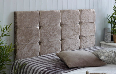 "Adore Designs Roma Crushed Velvet 6Ft Super King 20"" Headboard -  Champagne"