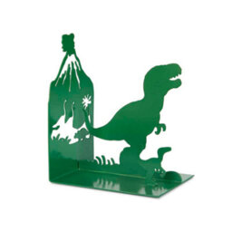 Balvi Bookend Decorative Jurassic T-Rex Dinosaur Metal Kids Childrens Book Ends For Shelves Green - thumbnail 3