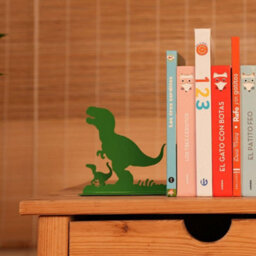 Balvi Bookend Decorative Jurassic T-Rex Dinosaur Metal Kids Childrens Book Ends For Shelves Green - thumbnail 5