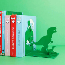 Balvi Bookend Decorative Jurassic T-Rex Dinosaur Metal Kids Childrens Book Ends For Shelves Green - thumbnail 8