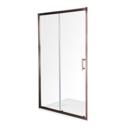 Homestylestore Copper Reversible Wet Room Sliding Door Shower Enclosure With White Slate Effect Tray 1000 X 800mm - thumbnail 1