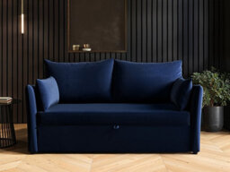 Solace+Co Skyler 2 Seater Sofa Bed Navy Velvet