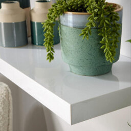 Home Source Cloud Pair Of 60Cm Gloss Floating Wall Shelves White - thumbnail 5