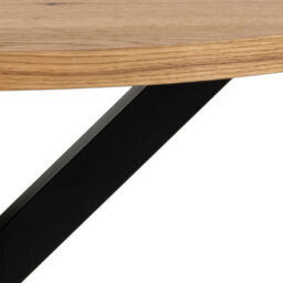 Wyld Haus Perth 120Cm Round Oak Veneer Dining Table With Matt Black Metal Legs - thumbnail 5