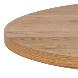Wyld Haus Perth 120Cm Round Oak Veneer Dining Table With Matt Black Metal Legs - thumbnail 4