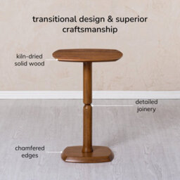 MH London Firma Side Table Solid Wood Bedside Table For Living Room And Bedroom - thumbnail 4