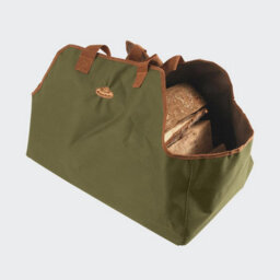 Green Canvas Log Carrier With Handles - thumbnail 2
